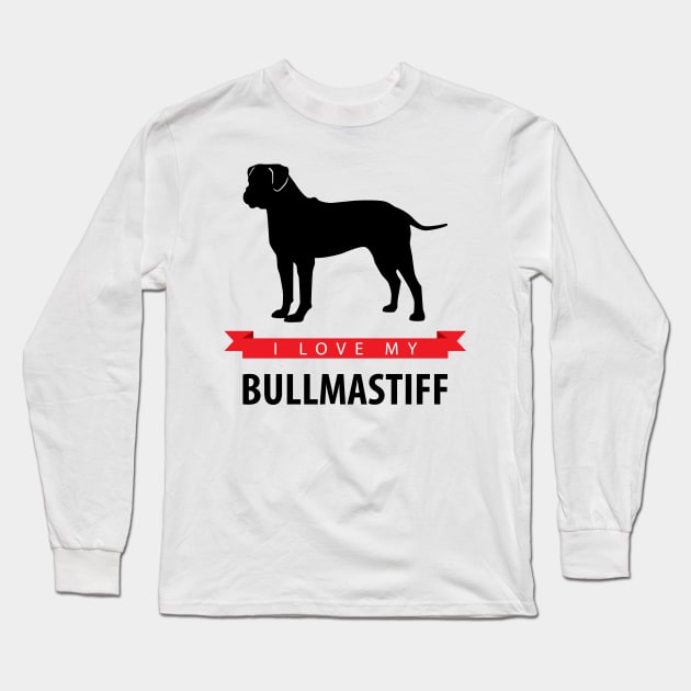 I Love My Bullmastiff Long Sleeve T-Shirt by millersye